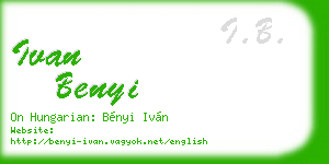 ivan benyi business card